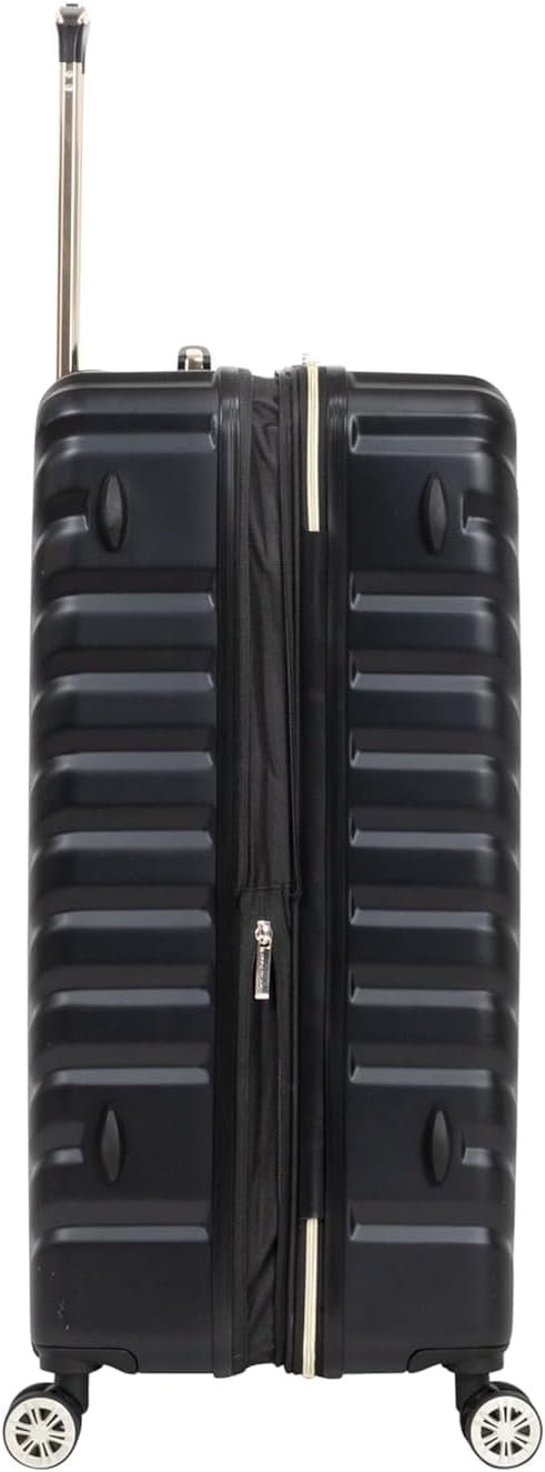 Square Lightweight Hardside Chevron Expandable Spinner Luggage, Black, 24-Inch Checked - Image 2