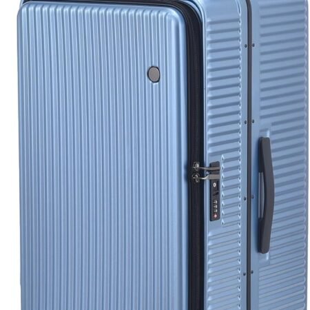 29 Inch Aluminum Checked Luggage with Side Opening Zipper, 40 * 37 * 77cm, 113L, Lightweight Hardshell ABS+PC Suitcase with , 360° Universal Wheels