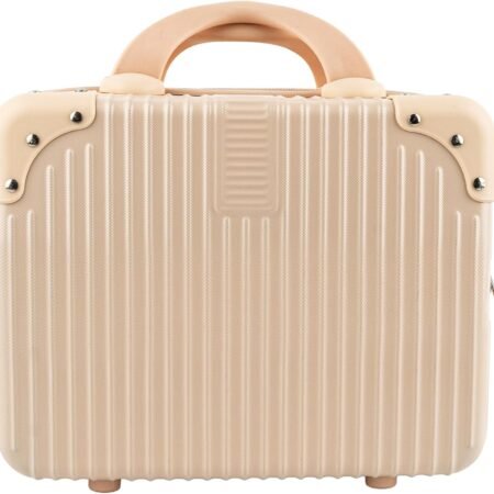 Portable Hard Shell Cosmetic Suitcase Makeup Travel Case Pink, 1 Pack