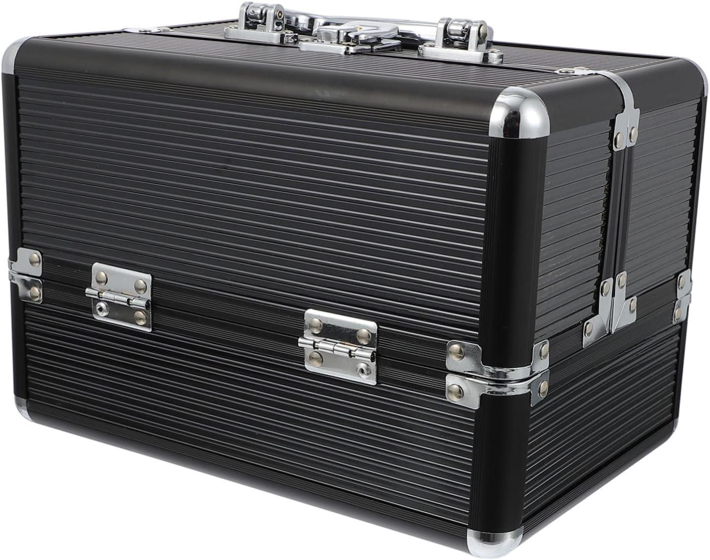 1pc Aluminum Alloy Cosmetic Case Makeup Cosmetic Case Organizer Cosmetic Pouch Cosmetic Train Case Makeup Organizer Tattoo Tool Storage Case Tools Make up Travel Aluminum Case