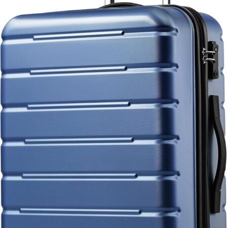 Luggage Suitcase Carry-on Spinner  USB Port Expandable (only 28’’) Lightweight Hardside Luggage (L(28in))
