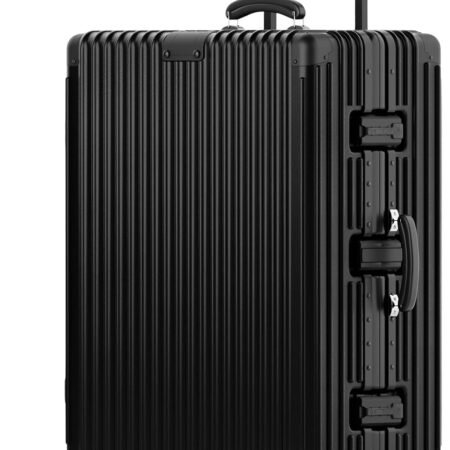 29 Inch Check-In Luggage - Polycarbonate Hard Shell Suitcase with Aluminum Corners, Smooth-Rolling Wheels, Leather Handle, Aluminum Frame Luggage, Zipperless  (29 Inch Check-In)